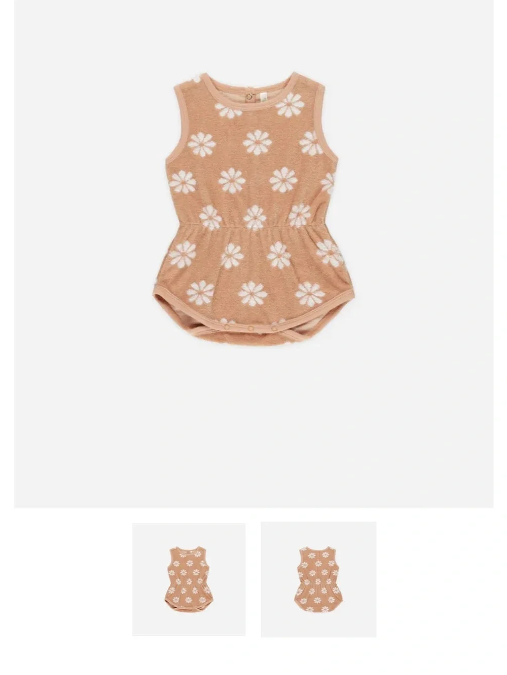 Rylee + Cru Terry Cinch Playsuit coverup in Daisy One-Piece romper 6-12M